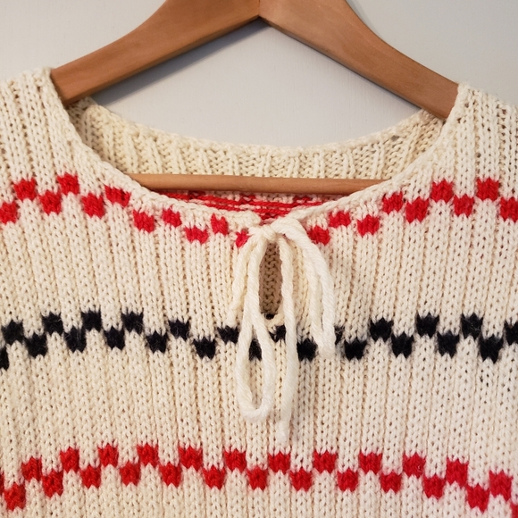 Homemade knit Striped sweater, MED - Picture 3 of 8